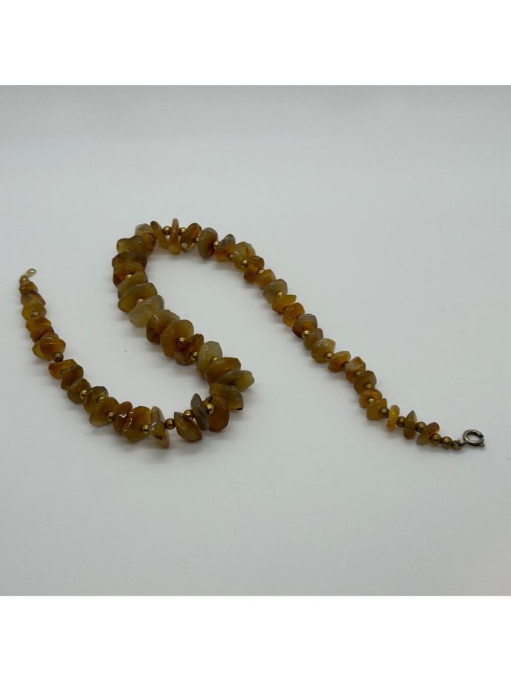 Vintage Amber Nugget Necklace Graduated Honey Chips Gemstone Boho Statement - Picture 13 of 16
